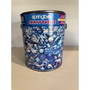 Springbook Family Puzzle Paint Can Blue 400pcs VTG Family Fun